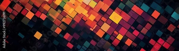 Obraz A colorful pixel gradient artwork wallpaper background.	