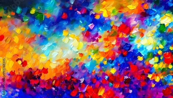 Obraz 幾重にも重なり合う色鮮やかな油絵のイラスト　