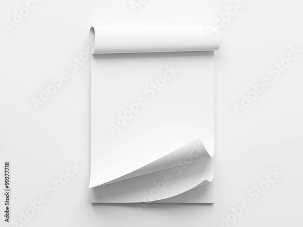 Obraz Blank White Paper Notepad isolated on white background