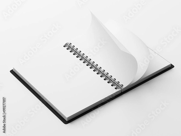 Fototapeta Blank White Paper Notepad isolated on white background