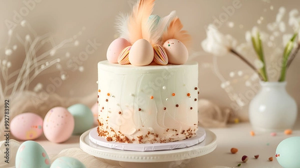 Obraz easter bunny and eggs