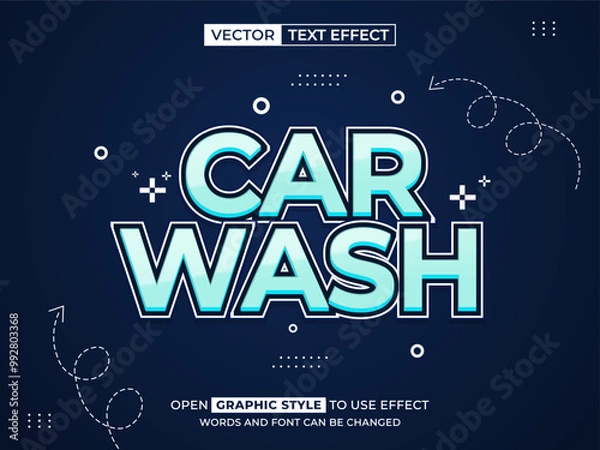 Obraz car wash editable text, font effect, 3d text for title