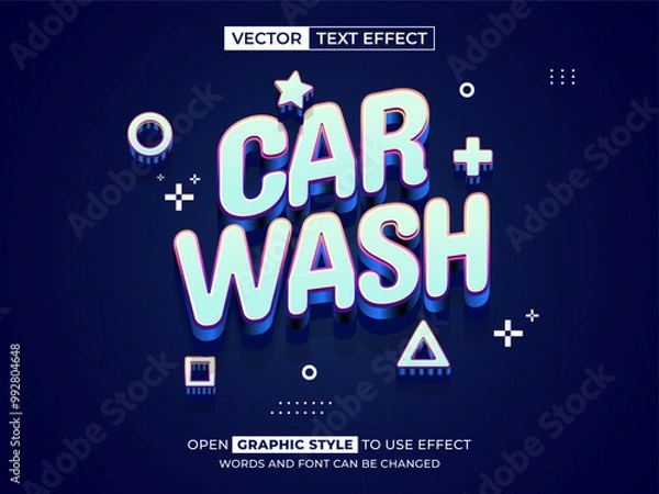 Obraz car wash editable text, font effect, 3d text for title