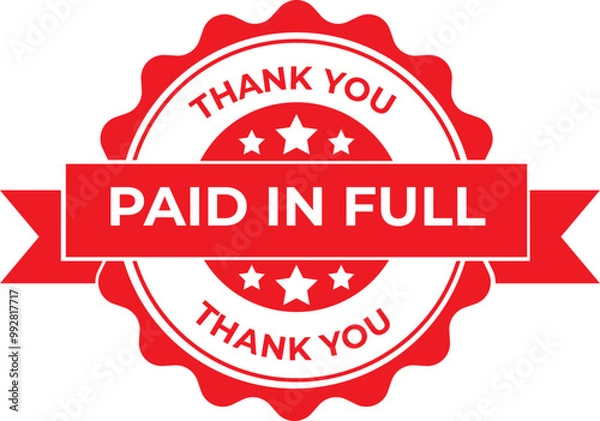 Obraz Paid in full rounded  stamp.paid in full label on transparent background