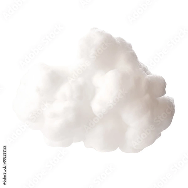 Obraz Soft White Fluffy Cloud Shape On A Plain Background For Dreamy Concepts