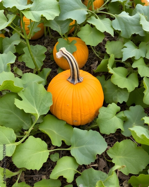 Fototapeta pumpkin with leaves