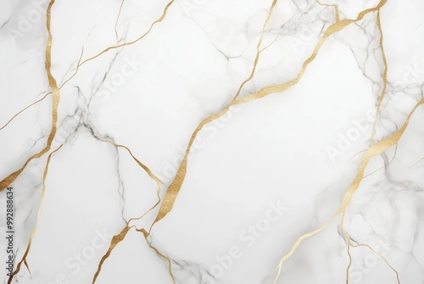 Obraz White marble with subtle gold lines, perfect for premium products