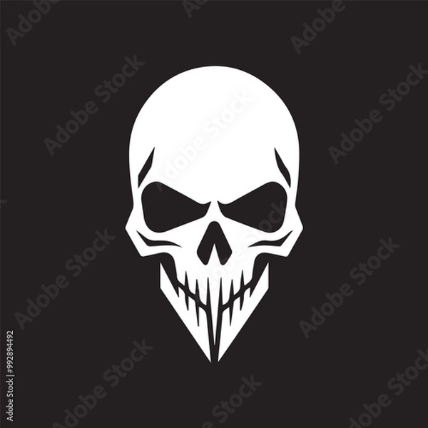 Fototapeta skull scary head ghost silhouette isolated on black high quality vector logo pattern tattoo style design illustration cool for prints