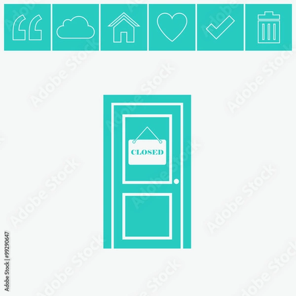 Obraz Door vector icon. Closed door symbol.