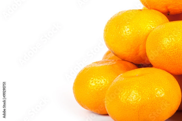Fototapeta Ripe mandarins isolated