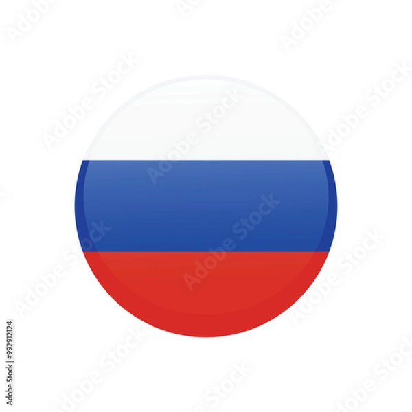 Fototapeta Flag icon of Russia isolated on white background. Vector illustration.