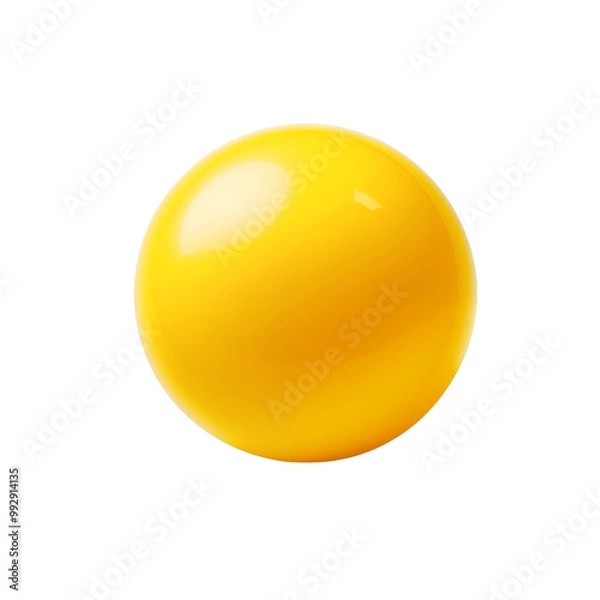 Obraz Bright Yellow Sphere Isolated On White Background