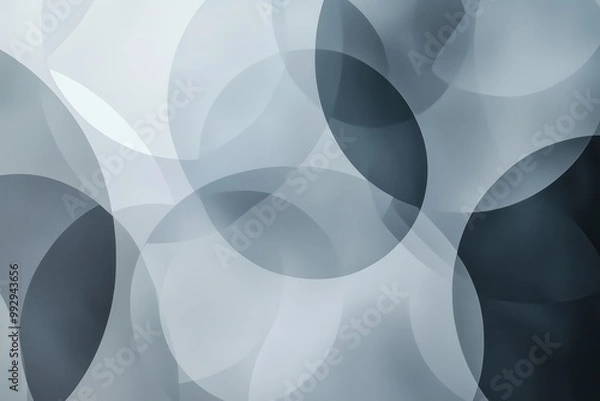 Fototapeta Elegant background with large, overlapping circles in various shades of gray
