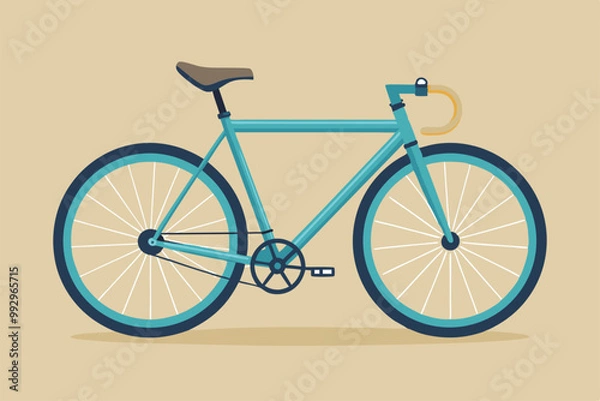 Fototapeta This illustration features a semi-flat bicycle design, highlighting its customizable elements and vibrant colors, Customizable semi-flat bicycle illustration.