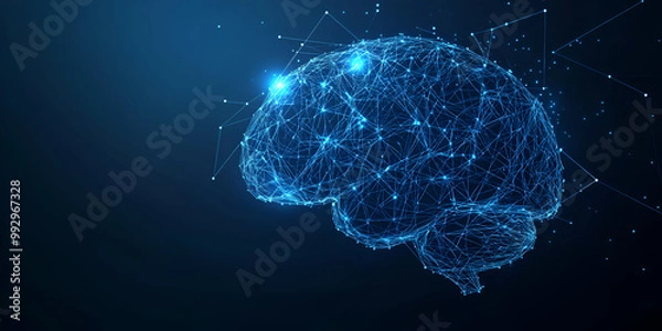 Fototapeta Digital Brain Representation with Neural Connections