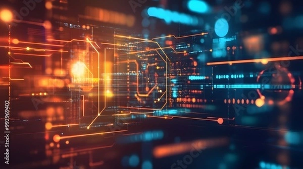 Fototapeta abstract futuristic data computer technology business background. 