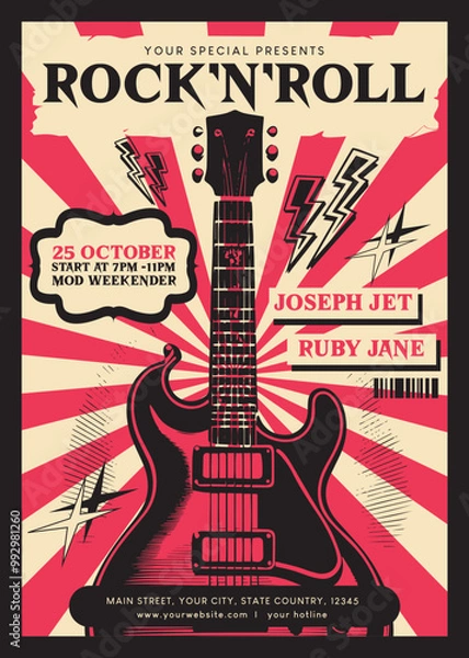 Obraz Rock N Roll Flyer