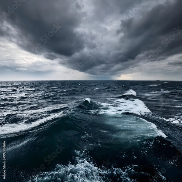 Obraz Ocean Under a Grey Sky