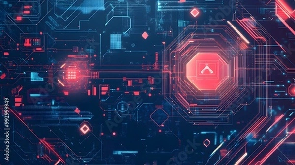 Fototapeta abstract technology communication concept vector background. 