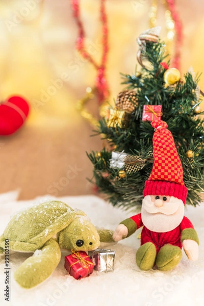 Obraz santa claus with turtle