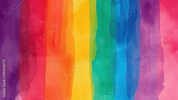 Fototapeta Vibrant Hand-Painted Rainbow Gradient, a colorful and textured backdrop ideal for creative projects, enhancing designs with its unique artistic flair and lively hues.