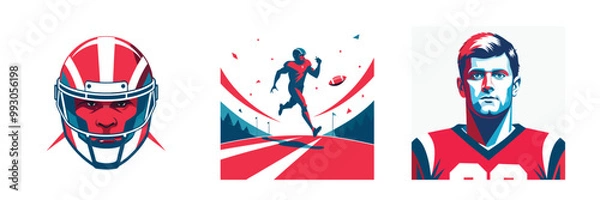 Fototapeta Dynamic Football Game Sport Illustration Vector Art for Game Day Designs