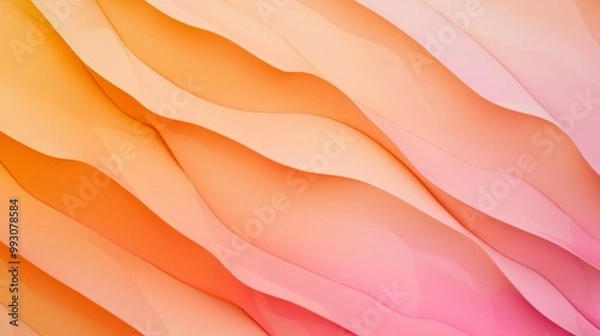 Fototapeta Vibrant and modern abstract background featuring flowing orange and pink waves, creating a sense of movement and depth