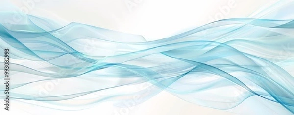 Obraz Abstract Blue Waves On White Background