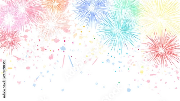 Fototapeta colorful fireworks background white