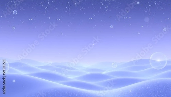 Fototapeta Cosmic Landscape with Fine Dust Particles in a Blue-Lavender Scene