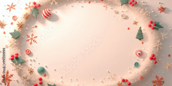 Obraz フェルト風のクリスマスデザイン素材（カスタマイズ可能）