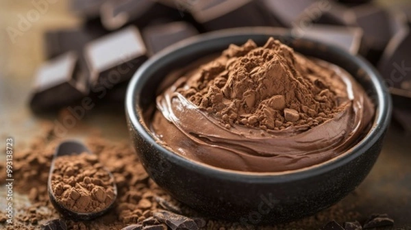 Fototapeta Rich Cacao and Carob Powders in Chocolate Mix