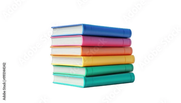 Fototapeta Stack of colorful books isolated on white background.