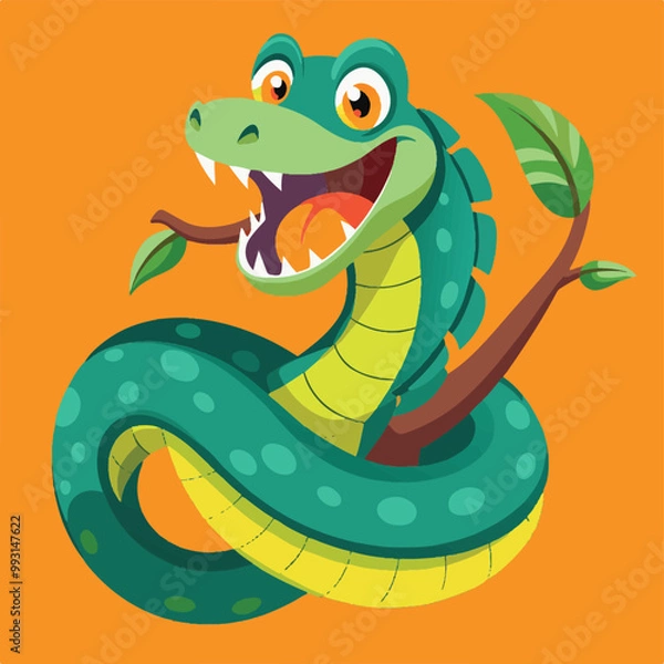 Fototapeta snake in the green