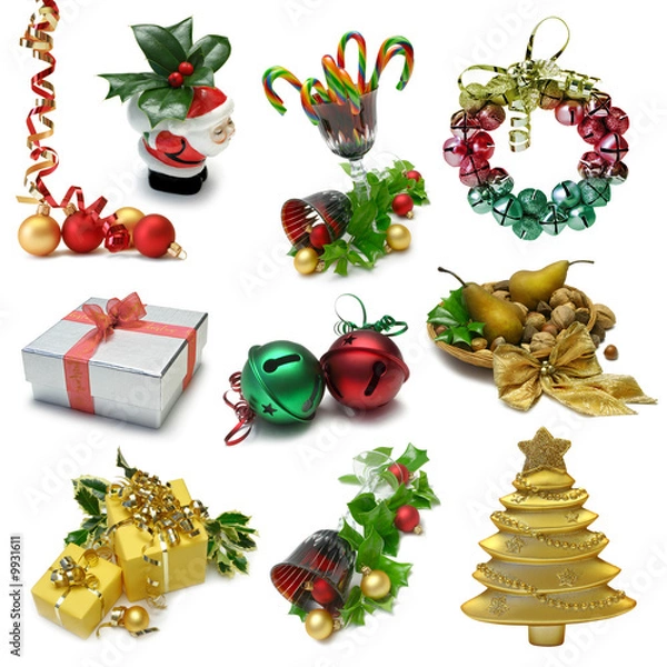 Obraz Christmas Objects sampler with clipping paths