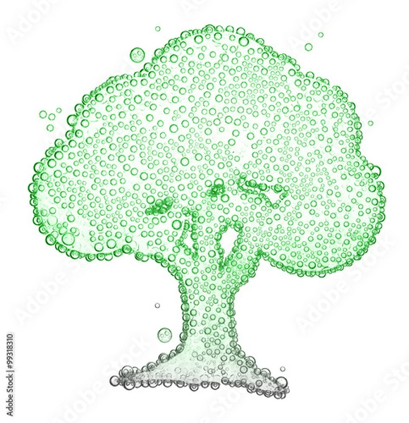 Obraz tree with oxygen bubbles Isolated on white background