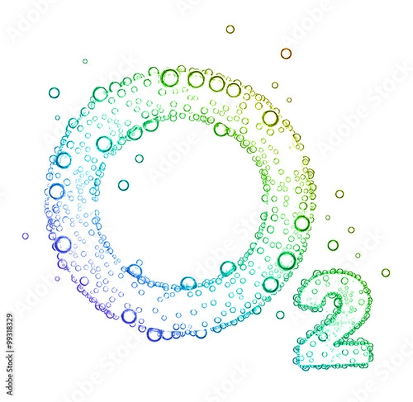 Obraz pęcherzyki tlenu O2