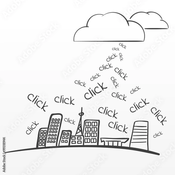 Obraz Big data collection vector sketchy illustration