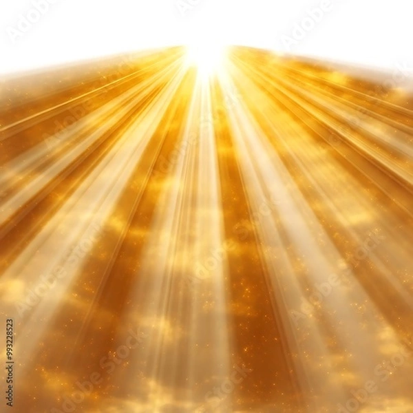 Fototapeta Golden Rays Abstract Background with Light Beams and Glitter