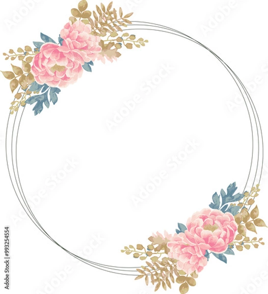 Obraz flower frame background with watercolor