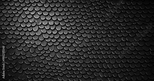 Obraz black dragon scales texture background