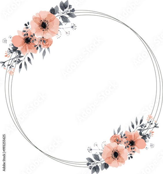 Obraz flower frame background with watercolor