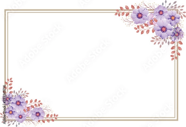 Obraz flower frame background with watercolor