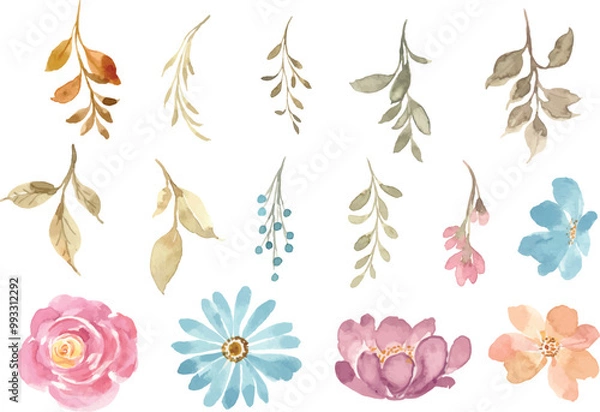 Obraz flower background with watercolor