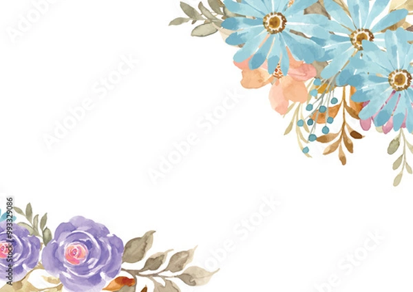 Obraz flower background with watercolor
