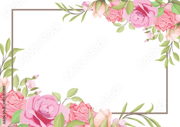 Obraz flower frame background with watercolor