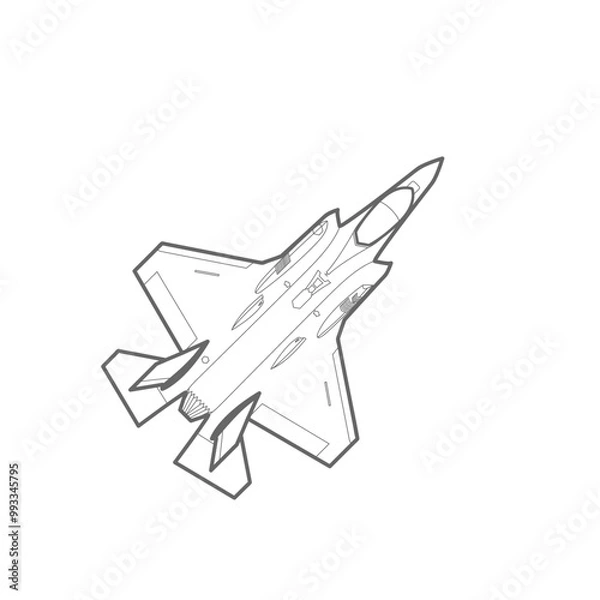 Fototapeta F-35 Lightning II model. War plane icon. illustration of a f-35 .