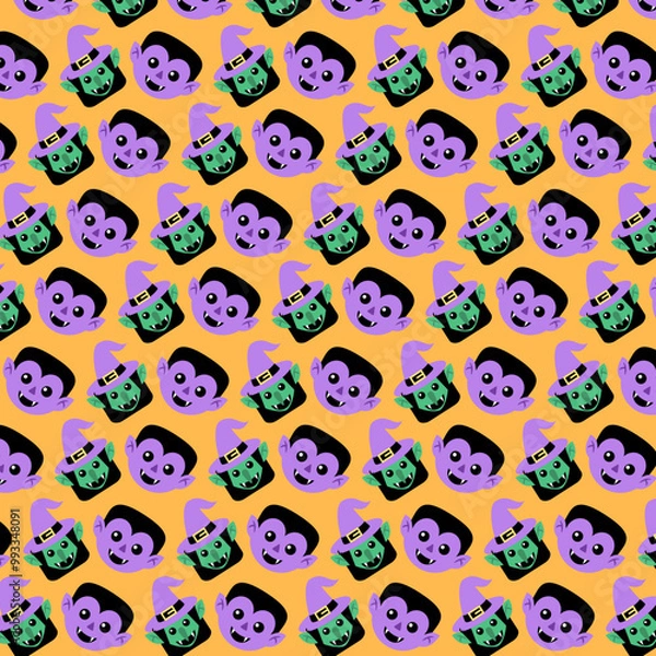 Obraz Halloween pattern background vector illustration.