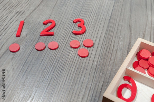 Obraz Montessori Cut-Out Numeral and Counters