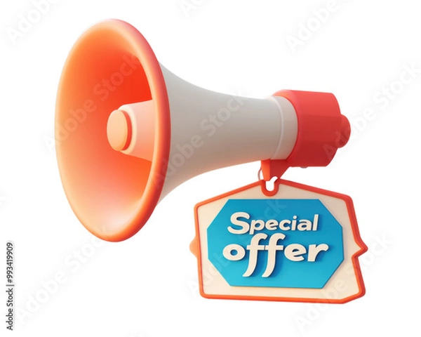 Obraz Promotional megaphone with a special offer tag displayed creatively